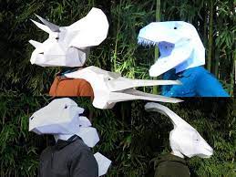 Dinosaur Costume Patterns Make Your Own Halloween Masks T Rex Raptor And More 50 Off Diy Halloween Mask Patterns Paper Masks Dinosaur Mask Diy Halloween Masks Halloween Masks