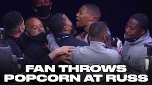 Russell westbrook iii (born november 12, 1988) is an american professional basketball player for the washington wizards of the national basketball association (nba). Russell Westbrook Tries To Confront Fan That Threw Popcorn On Him Youtube