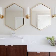 Hello Pretty Amybartlam Remodel Mywestelm Interiordesign Sqftinteriordesign Lada Webster West Elm In 2020 Bathroom Mirror Makeover Powder Room Mirror Modern Powder Rooms
