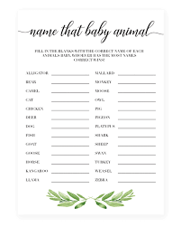 Watercolor Leaves Baby Shower Game Bundle Printable Baby Animal Games Baby Shower Songs Neutral Baby Shower
