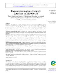 Anshuman decodes the interim budget presented by interim. Pdf Exploration Of Pilgrimage Tourism In Indonesia