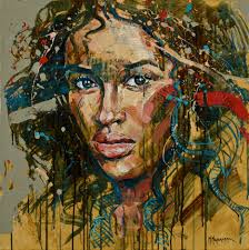 Blue eyes oil painting