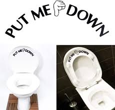 To ensure people don't leave toilet seats in unusable conditions, place these toilet seat signs inside your restroom stalls. Little Boy Bathroom Decor T1 Put Me Down Bathroom Toilet Seat Funny Vinyl Decal Sticker Sign Reminder For Him Home Living Bathroom Decor Vadel Com