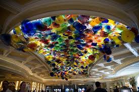 Famous Hand Blown Glass Flower Ceiling In Bellagio Lobby Las Vegas Flower Ceiling Hand Blown Glass Glass Blowing