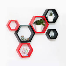Check spelling or type a new query. Designer Hexagon Shelf By Decornation Black Red