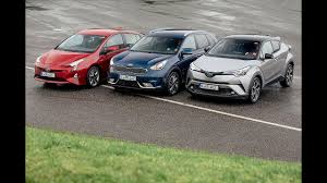 Read on to see which hybrid performs better, provides more safety features, and is backed by a brand you can rely on. Kia Niro Vs Toyota C Hr Vs Toyota Prius Hybrid Test Youtube