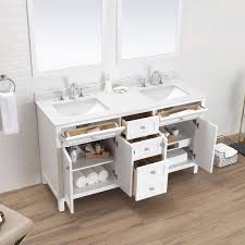 The cabinet is all wood, finished in a special way to hold up well in the bathroom moisture. Bentson 60 Double Bathroom Vanity Set Double Bathroom Vanity Bathroom Vanity Double Vanity Bathroom