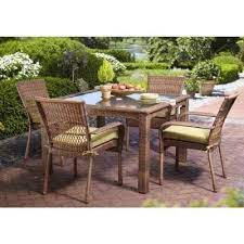 Martha Stewart Living Charlottetown Brown Allweather Wicker 5 Piece Patio Furniture Dinin Martha Stewart Patio Furniture Patio Decor Patio Furniture Dining Set