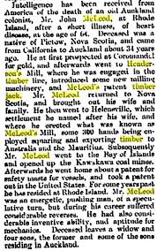 Obituary New Zealand Herald Volume Xxvi Issue 9369 20 May 1889 Nz History Obituaries Newspapers