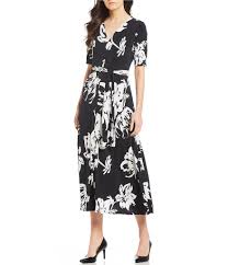 Preston York Sydney Floral Print Belted Knit Midi Dress Dillards Knit Midi Dress Dresses Knit Midi