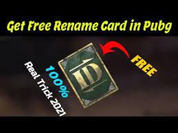 How To Get Free Rename Id Card In Pubg Mobile 2021 Free Rename Card Pubg New Pubg Real Trick In 2021 New Tricks Trick Cards