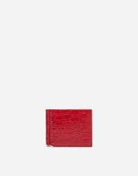 Check out our bifold money clip wallet selection for the very best in unique or custom, handmade pieces from our wallets & money clips shops. Men S Wallets And Small Leather Goods In Red Crocodile Skin Bifold Wallet With Money Clip Dolce Gabbana