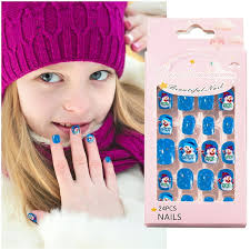 Christmas Nail Children's Wearable Nail Patch Cute Children's Nail Patch  24pc In A Pack