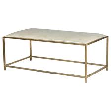 A large oversized rectangular mastercraft brass coffee table. Mercedes Modern Classic Beige Leather Ottoman Brass Rectangular Coffee Table 41 W 50 W Kathy Kuo Home