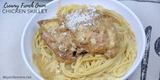 I've tried both sweet vidalia and yellow onions in making this soup, and in the end i couldn't tell a. Creamy French Onion Chicken Thighs Skillet Beyer Beware