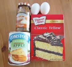 Easy Caramel Apple Cake Recipe Caramel Apples Easy Cake Mix Cake Mix Recipes