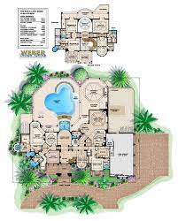 Mediterranean House Plan 2 Story Waterfront Mansion Floor Plan W Pool Mansion Floor Plan Mediterranean House Plan Floor Plans