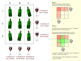 This clever wooden wine puzzle is certain to be a great gift for your friends when given with any bottle of wine! Nine Bottles Of Wine One Poisoned Two Mice Two Tests Puzzling Stack Exchange