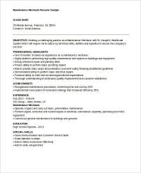 Cv templates find the perfect cv template. Free 9 Sample Mechanic Resume Templates In Ms Word Pdf
