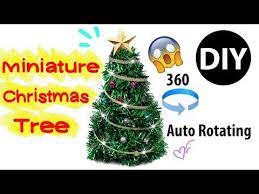 Diy Mini Christmas Tree 360 Rotating Miniature Dollhouse Accessories By Creative Wo Spinning Christmas Tree Miniature Dollhouse Accessories Mini Christmas Tree