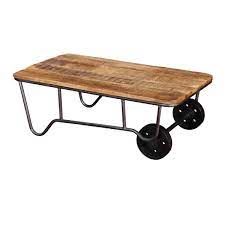 Can't you imagine this in. Industrial Rustic Mango Wood Iron Rolling Coffee Table