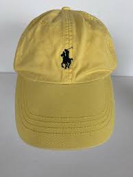 Polo Ralph Lauren Hat Leather Strap Pony Yellow Vintage 90s Dad Cap Spell Out Poloralphlauren Baseballcap Polo Ralph Lauren Hats Ralph Lauren Hats Dad Caps