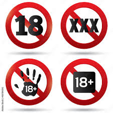 Ilustración de Stock Adults only content button. XXX sticker. | Adobe Stock