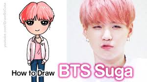 How To Draw Suga Bts Cute Drawings Kawaii Girl Drawings Cute Kawaii Drawings