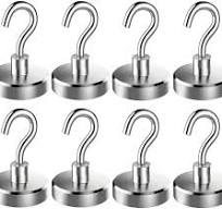 100LB Magnetic Hooks Heavy Duty for Hanging BBQ Grill Utensils Tools Coat  Wreaths Outdoor Strong Neodymium Rare Earth Magnets Hook Hangers for ...