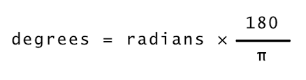 Pi radians are equal to 180 degrees: Degrees To Radians Conversion