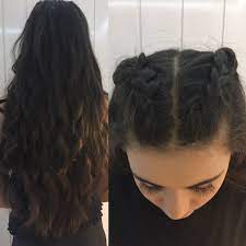 Prom Hair Two French Braids Only Done Half Way And Then The Rest Is Down And Curled Prom Hair Promh Two French Braids Debs Hairstyles Two Braid Hairstyles