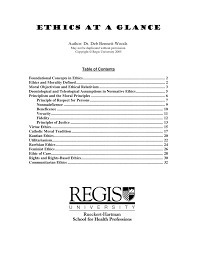 Pdf Ethics At A Glance