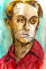 BOSIE 6.5x 8.5” with DS watercolors & ink.