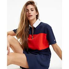 Colour Blocked Relaxed Fit Polo Tommy Hilfiger Polo Dress Women Polo Shirt Women Tommy Hilfiger