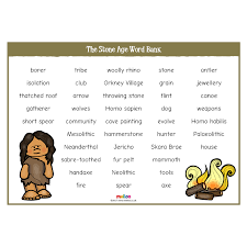 The Stone Age Word Bank Word Bank Words Stone Age