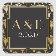 Black And Gold Art Deco Black Gold Art Deco 1920 S Round Stickers Label Zazzle Com In 2020 Gold Art Deco Round Sticker Labels Gold Art