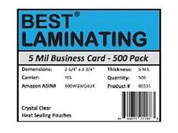 Best Laminating 5 Mil Business Card Therm Laminating Pouches 2 1 4 X 3 3 4 500 Pack