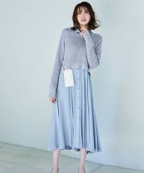 ショートニット シャツワンピースセット petal online ペタルオンライン シャツワンピース ファッションアイデア ワンピース