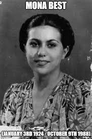 January 3rd 1924 - Mona Best born. Alice Mona Best (née Shaw) was a British music club proprietor, best known as the owner of The Casbah Coffee Club, a club in Liverpool