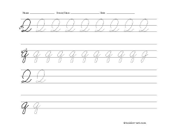 Free Printable Cursive Letter Q Worksheet Cursive Worksheets Cursive Writing Worksheets Cursive Handwriting Worksheets