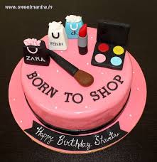 Birthday Cakes New Orleans Delivery Shopping And Makeup Theme Designer Fondant Cake For Wife S Birthday At Pune Make Up Cake Cake Cake Delivery