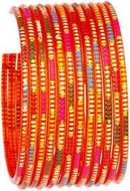 Amazon Com Jd Z Collection Glass Bangles Set For Girls Women Indian Traditional Jewelry Bollywood Fashionable Glass Bangles Set Of 12 2 4 Orange Clothing Shoes Jewelry