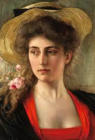 Albert Lynch (1851-1912) "Portrait of a Young Woman" Oil