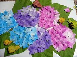お花 おりがみやさん so netブログ バブルアート あじさい クラフト 折り紙 あじさい