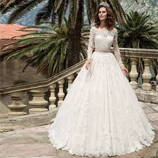 Top qualität & günstiger preis. 2017 Langarm Spitze Brautkleider Turkei Boot Ausschnitt A Linie Country Scharpe Perlen Hochzeitskleid Brautkleider Bridal Gown Western Bridal Gownswedding Dresses Turkey Aliexpress
