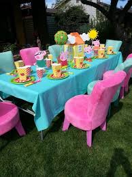 Peppa Pig Party Setup Peppa Pig Birthday Party Peppa Pig Party Kids Party Tables