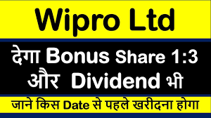 Is considering a proposal to issue bonus shares, the second such by the software services provider in the last two years. Wipro à¤¦ à¤— Bonus Share 1 3 à¤¸ à¤¥ à¤¹ Dividend à¤• à¤à¤² à¤¨ à¤• à¤¸ Date à¤¸ à¤ªà¤¹à¤² à¤–à¤° à¤¦à¤¨ à¤¹ à¤œ à¤¨ à¤² Youtube