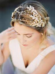 Wedding Head Piece Bridal Hair Piece Gold Wedding Crown Etsy Gold Wedding Hair Piece Gold Wedding Crowns Wedding Hair Pieces