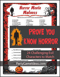 It's actually very easy if you've seen every movie (but you probably haven't). Horror Movie Trivia Game Horror Movie Madness