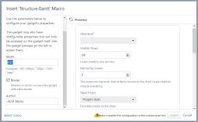 confluence gadget structure gantt documentation alm